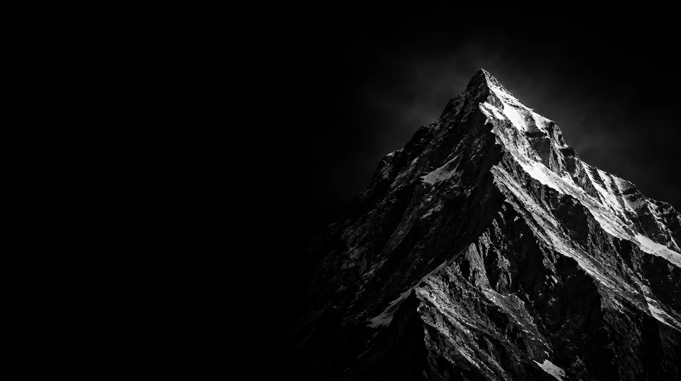 Monochrome summit with black copy space